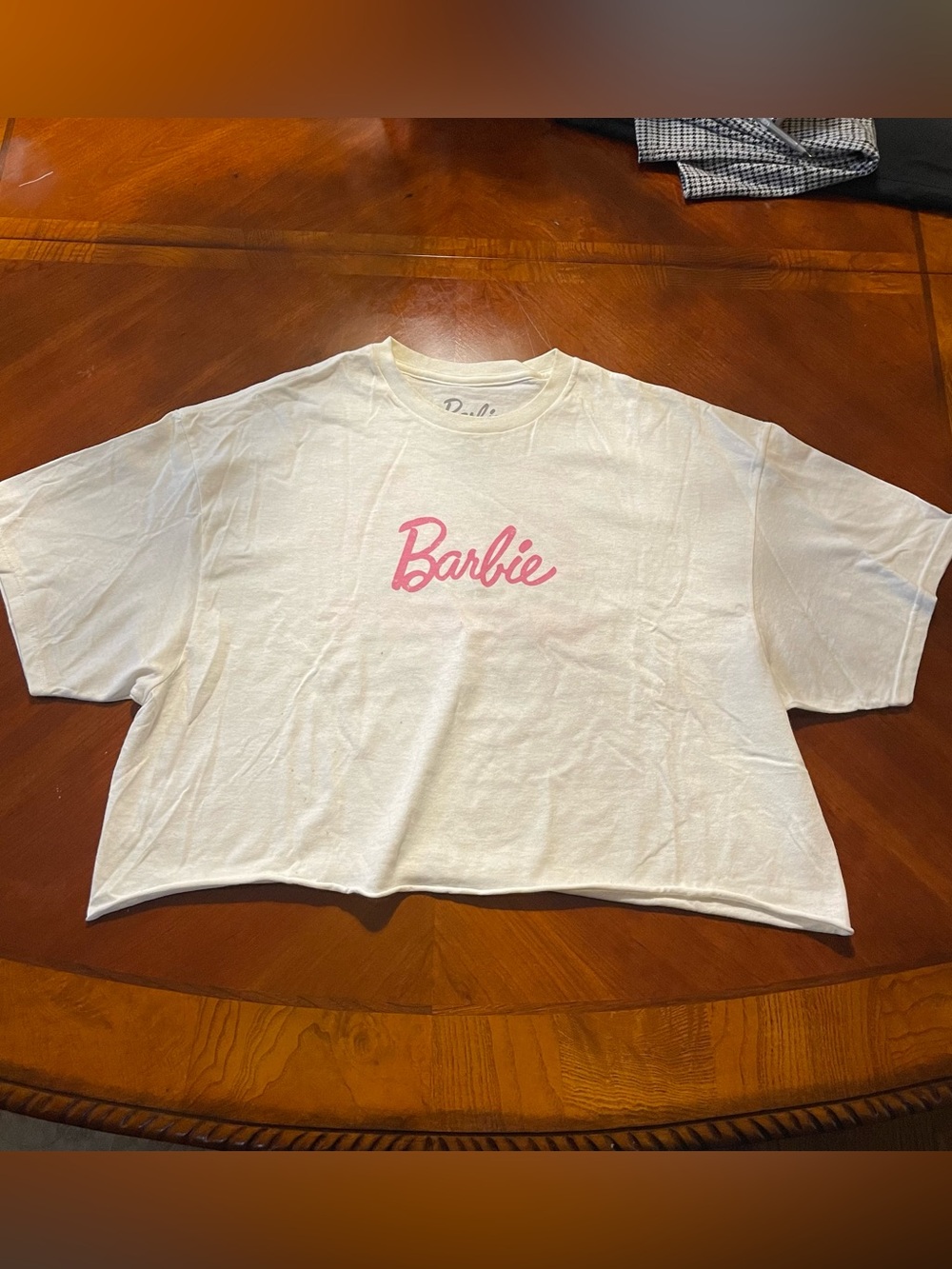 Barbie White Relaxed Crop Tee